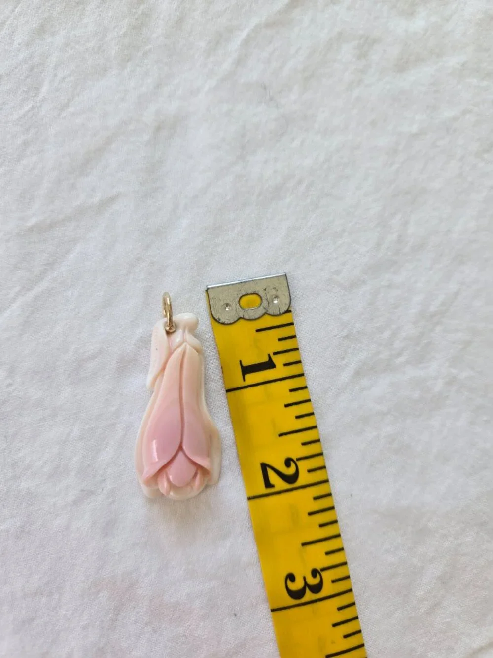 Carved Pink Shell Floral Pendant
